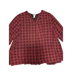 Catherine’s Top Size 4X Black/Red Knit